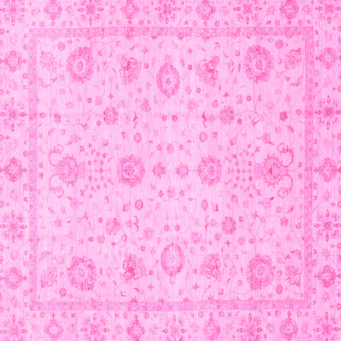 Square Machine Washable Oriental Pink Traditional Rug, wshabs3978pnk