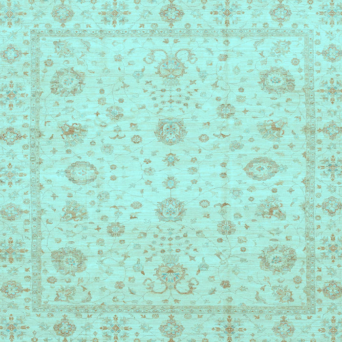 Square Oriental Light Blue Traditional Rug, abs3978lblu