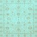 Square Oriental Light Blue Traditional Rug, abs3978lblu