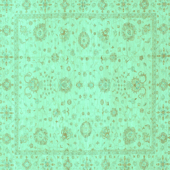 Square Oriental Turquoise Traditional Rug, abs3978turq