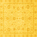 Square Machine Washable Oriental Yellow Traditional Rug, wshabs3978yw