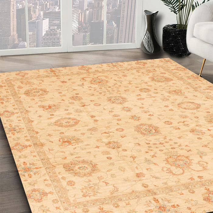 Machine Washable Abstract Orange Rug in a Family Room, wshabs3978