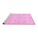 Sideview of Machine Washable Oriental Pink Traditional Rug, wshabs3978pnk