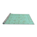 Sideview of Machine Washable Oriental Light Blue Traditional Rug, wshabs3978lblu