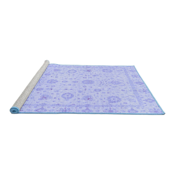 Sideview of Machine Washable Oriental Blue Traditional Rug, wshabs3978blu
