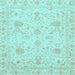 Square Oriental Light Blue Traditional Rug, abs3979lblu