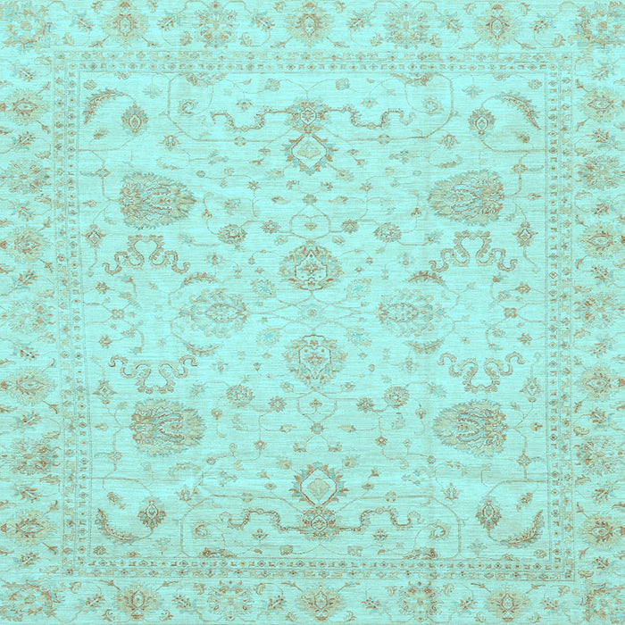 Square Machine Washable Oriental Light Blue Traditional Rug, wshabs3979lblu