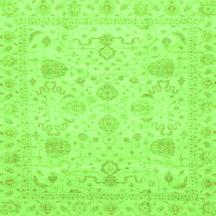 Square Machine Washable Oriental Green Traditional Area Rugs, wshabs3979grn