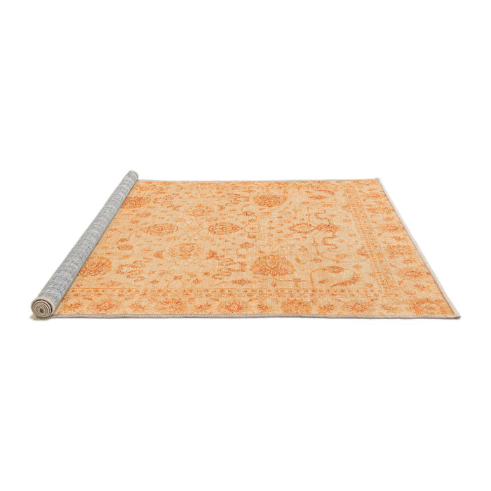 Sideview of Machine Washable Oriental Orange Traditional Area Rugs, wshabs3979org