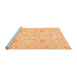 Sideview of Machine Washable Oriental Orange Traditional Area Rugs, wshabs3979org