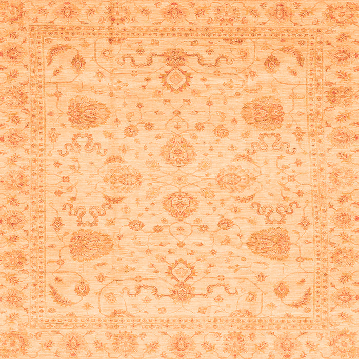 Square Machine Washable Oriental Orange Traditional Area Rugs, wshabs3979org