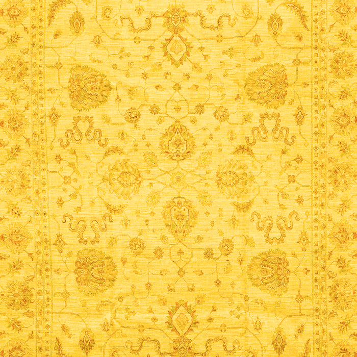 Machine Washable Oriental Yellow Traditional Rug, wshabs3979yw