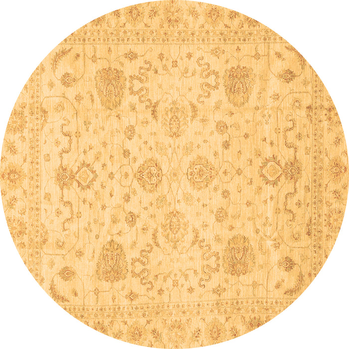 Round Oriental Brown Traditional Rug, abs3979brn
