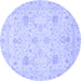 Round Oriental Blue Traditional Rug, abs3979blu