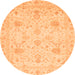 Round Oriental Orange Traditional Rug, abs3979org