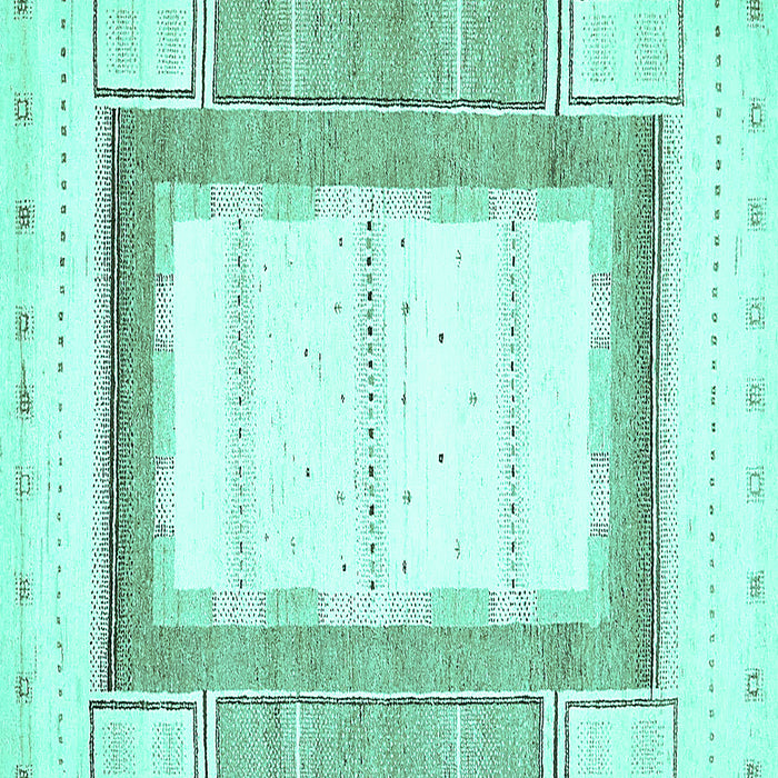 Square Machine Washable Solid Turquoise Modern Area Rugs, wshabs397turq