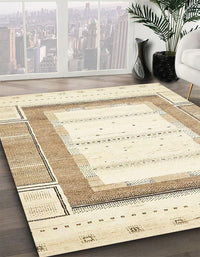 Abstract Brownish Green Solid Rug, abs397