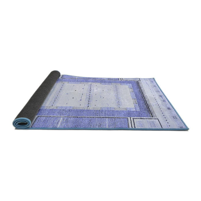 Sideview of Solid Blue Modern Rug, abs397blu