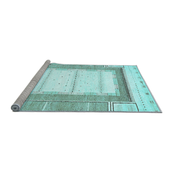 Sideview of Machine Washable Solid Light Blue Modern Rug, wshabs397lblu
