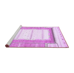 Sideview of Machine Washable Solid Purple Modern Area Rugs, wshabs397pur