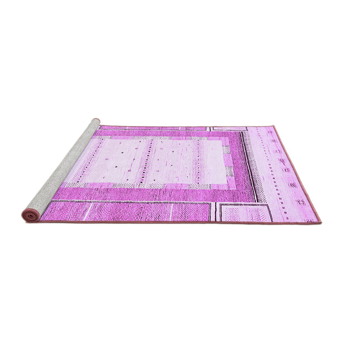 Sideview of Machine Washable Solid Purple Modern Area Rugs, wshabs397pur