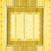 Square Machine Washable Solid Yellow Modern Rug, wshabs397yw