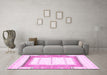 Machine Washable Solid Pink Modern Rug in a Living Room, wshabs397pnk