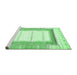 Sideview of Machine Washable Solid Emerald Green Modern Area Rugs, wshabs397emgrn