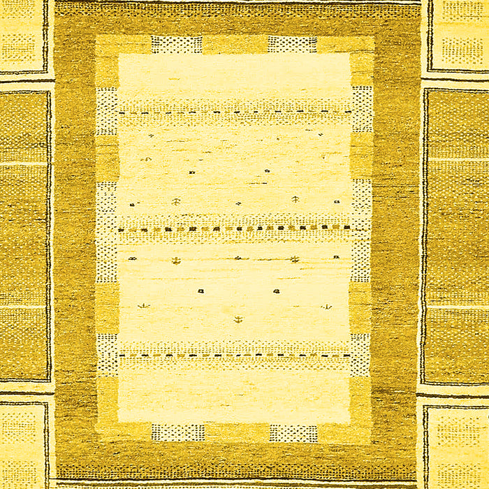Machine Washable Solid Yellow Modern Rug, wshabs397yw