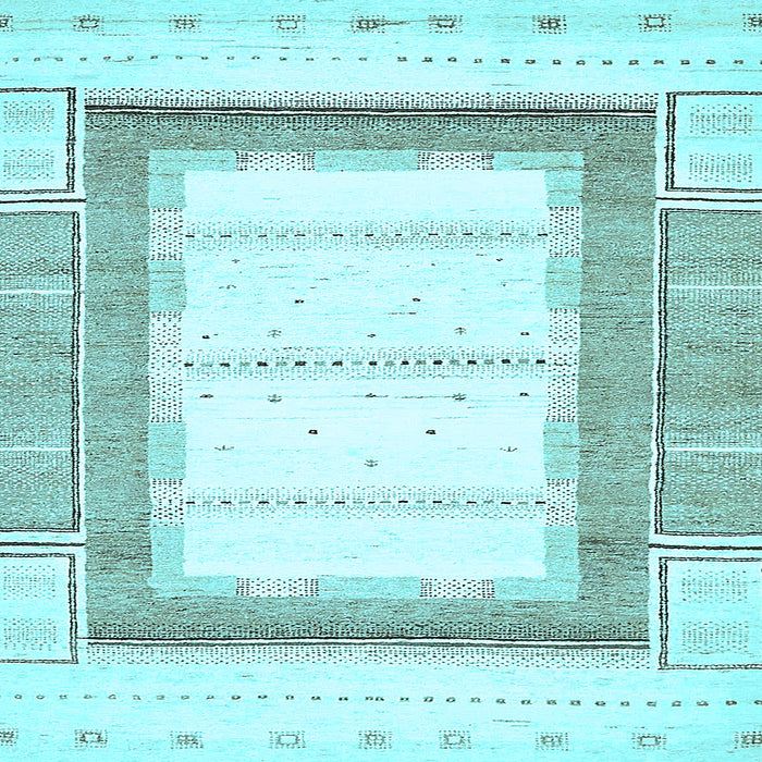 Square Machine Washable Solid Light Blue Modern Rug, wshabs397lblu
