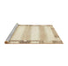 Sideview of Machine Washable Abstract Brown Sand Brown Rug, wshabs398