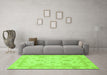 Machine Washable Oriental Green Modern Area Rugs in a Living Room,, wshabs3980grn