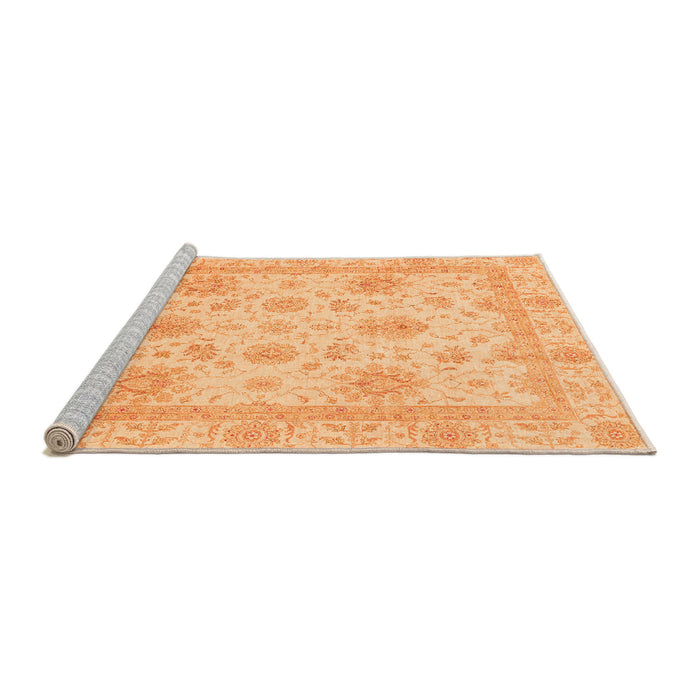 Sideview of Machine Washable Oriental Orange Modern Area Rugs, wshabs3980org