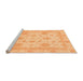 Sideview of Machine Washable Oriental Orange Modern Area Rugs, wshabs3980org