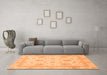 Machine Washable Oriental Orange Modern Area Rugs in a Living Room, wshabs3980org