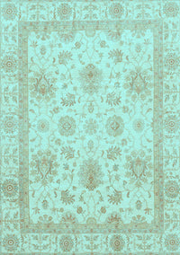 Oriental Light Blue Modern Rug, abs3980lblu