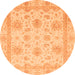 Round Oriental Orange Modern Rug, abs3980org