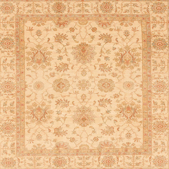 Square Abstract Orange Oriental Rug, abs3980