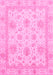 Machine Washable Oriental Pink Modern Rug, wshabs3980pnk