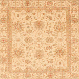 Square Machine Washable Abstract Orange Rug, wshabs3980