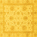 Square Machine Washable Oriental Yellow Modern Rug, wshabs3980yw