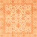 Square Machine Washable Oriental Orange Modern Area Rugs, wshabs3980org