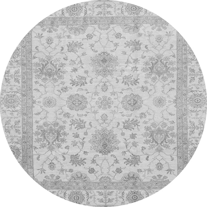 Round Oriental Gray Modern Rug, abs3980gry