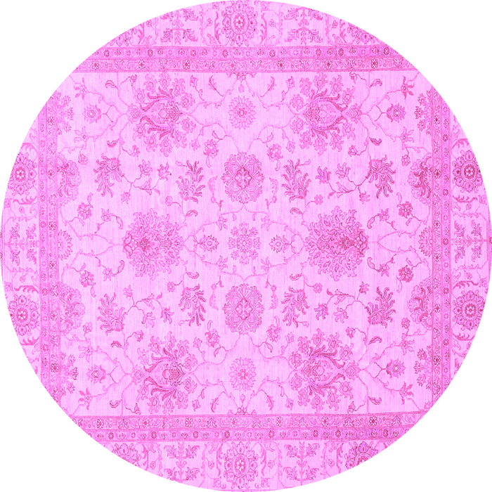 Round Machine Washable Oriental Purple Modern Area Rugs, wshabs3980pur