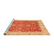 Sideview of Machine Washable Abstract Orange Rug, wshabs3981