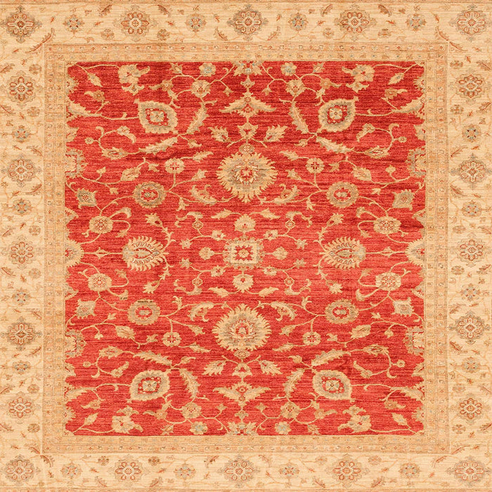 Square Machine Washable Abstract Orange Rug, wshabs3981