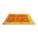 Sideview of Machine Washable Oriental Yellow Traditional Rug, wshabs3981yw