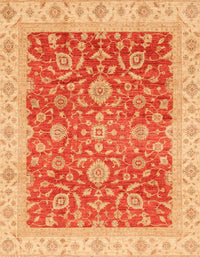 Machine Washable Abstract Orange Rug, wshabs3981