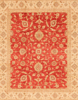 Machine Washable Abstract Orange Rug, wshabs3981