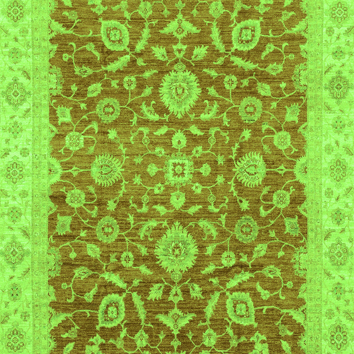Machine Washable Oriental Green Traditional Area Rugs, wshabs3981grn